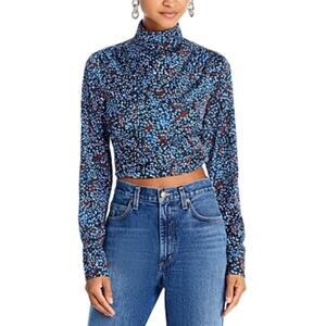 Undra Celeste New York Printed High Neck Joi Top Size Small